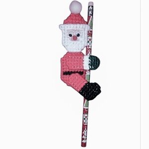 Santa Crocheted Pencil Topper